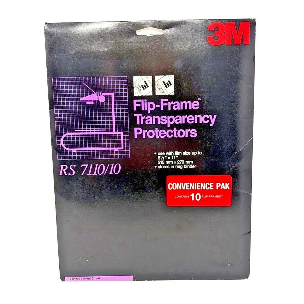 3M Flip-Frame Transparency Protectors PreView RS7110/10 10Pk NOS 8-1/2 x11 max